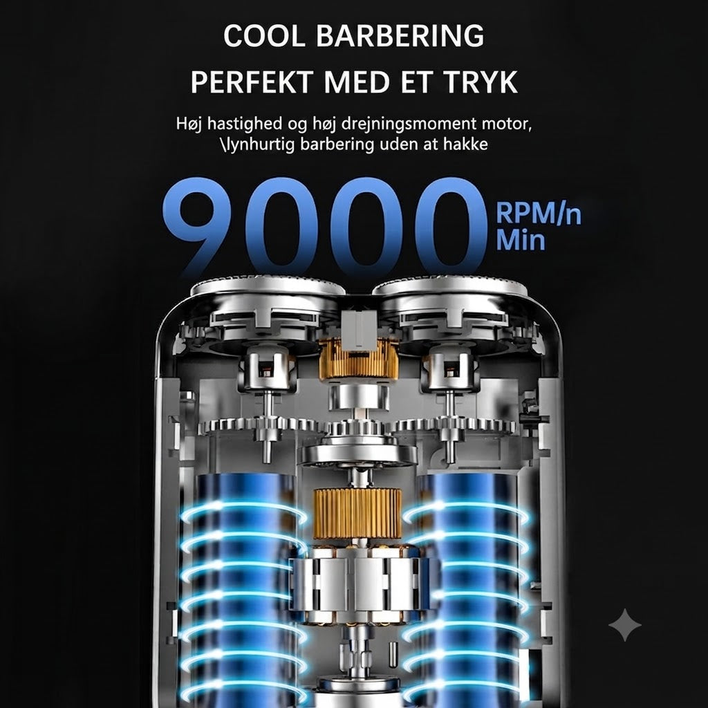 🧔 Mini Bærbar Elektrisk Barbermaskine til Mænd – AI-detektion, Magnetisk Hoved, Hurtig Opladning