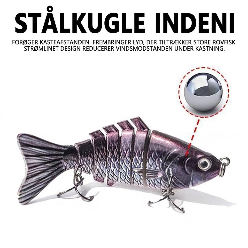 🐟 Multi-leddet bionisk svømmende fiskeagn – Realistisk bevægelse, attraktivt design & ideel til fangst af store fisk 🌊