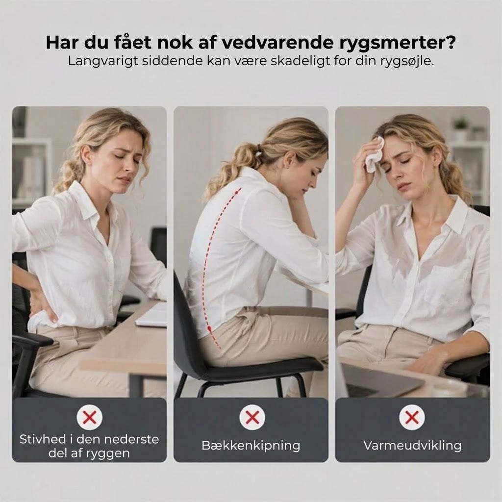 Ergonomisk siddehynde med rygstøtte i memory foam