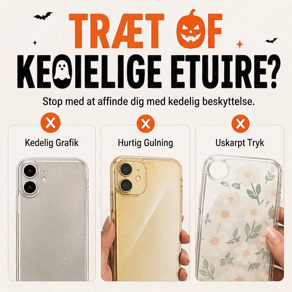 Sødt gennemsigtigt mobilcover til Halloween