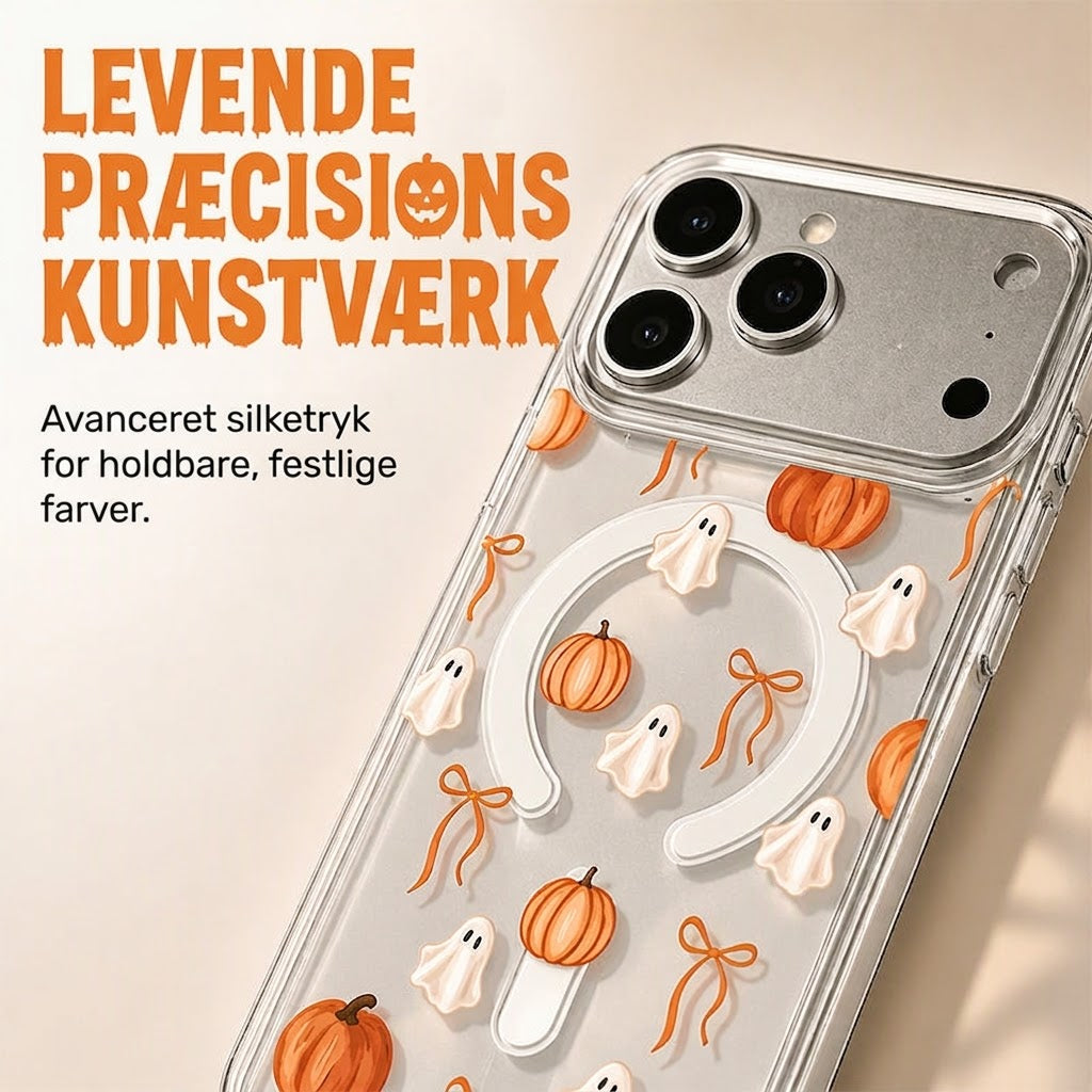 Sødt gennemsigtigt mobilcover til Halloween