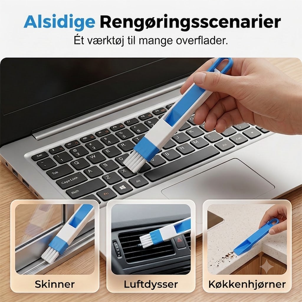 2-i-1 Rengøringsbørste til vinduessprosser, riller & fuger – Præcis og ubesværet rengøring – Ideel til vinduer, skinner og svært tilgængelige hjørner 🧹🏠