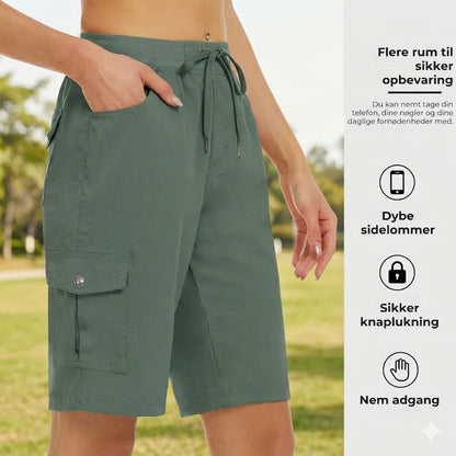 Hurtigtørrende cargoshorts til kvinder med lommer