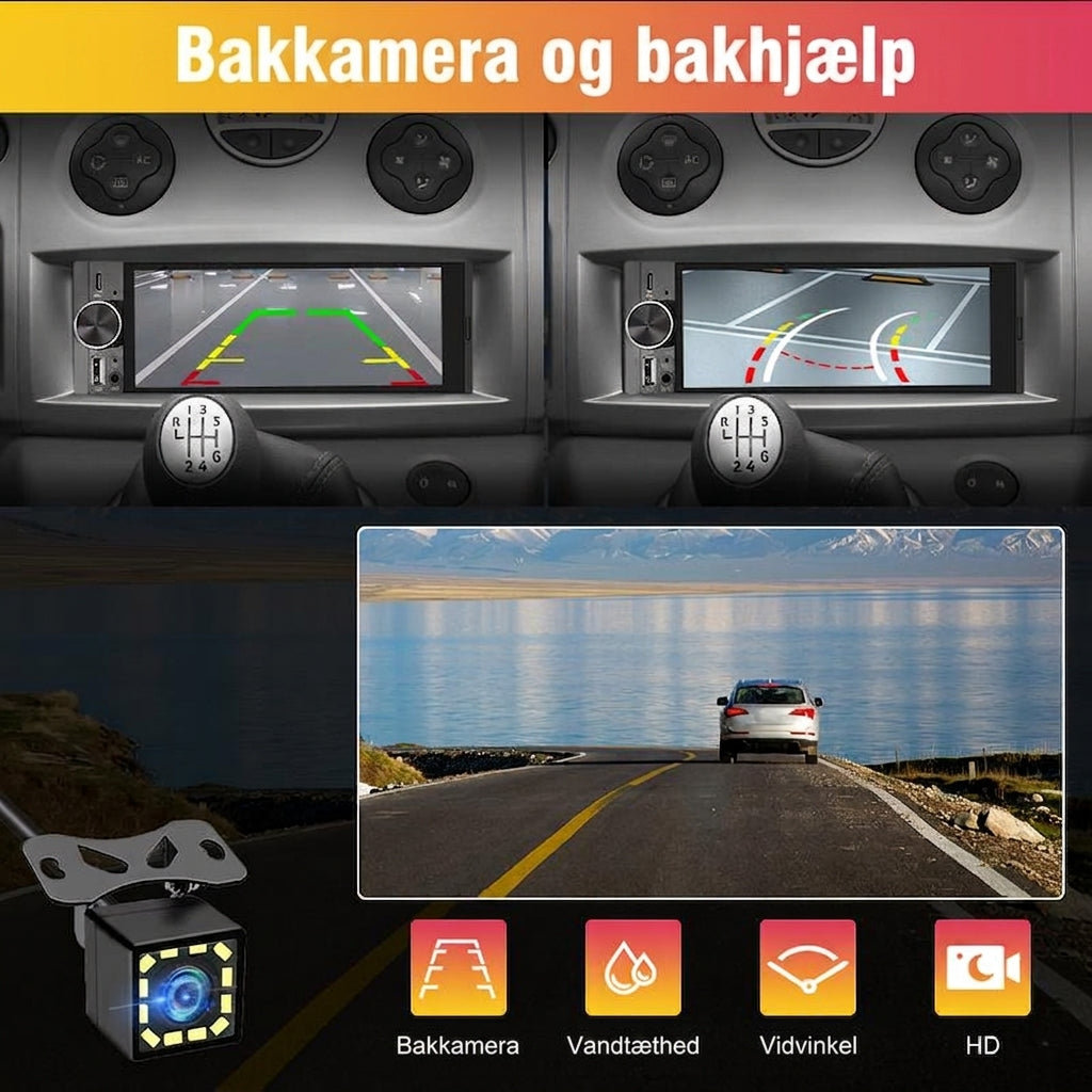 6,36-tommer trådløs smart touchskærm | Bluetooth | Stemmestyring | HD-multimedieskærm