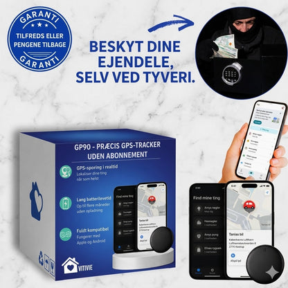GP90 - Præcis GPS-Tracker uden Abonnement (Android/Apple)