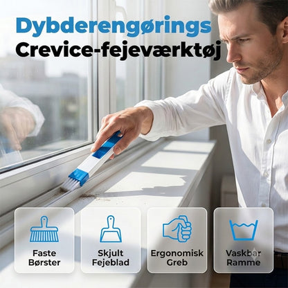 2-i-1 Rengøringsbørste til vinduessprosser, riller & fuger – Præcis og ubesværet rengøring – Ideel til vinduer, skinner og svært tilgængelige hjørner 🧹🏠