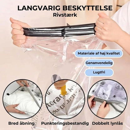 Vakuumpumpe med pladsbesparende poser