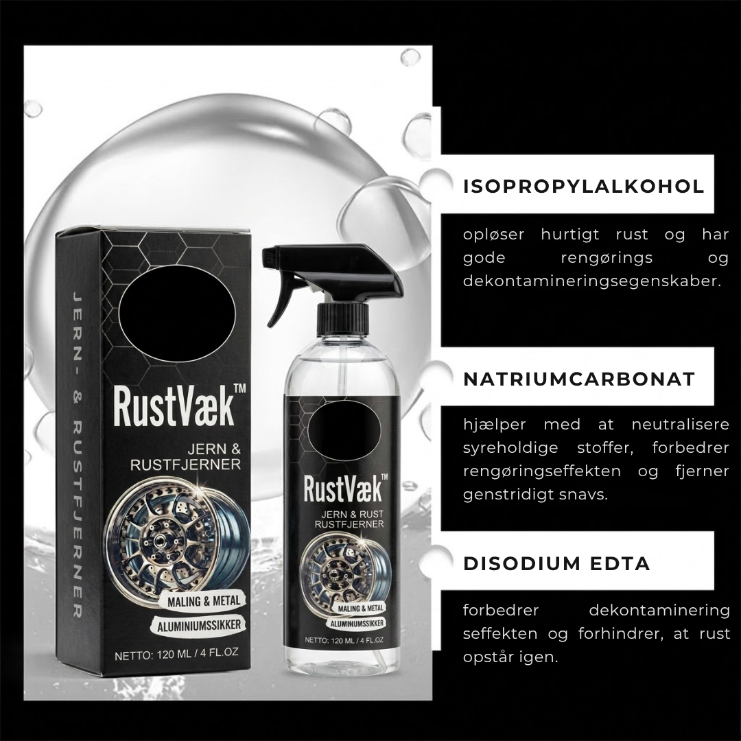 RustVæk™ | Rustfjerner-spray til biler og metaloverflader