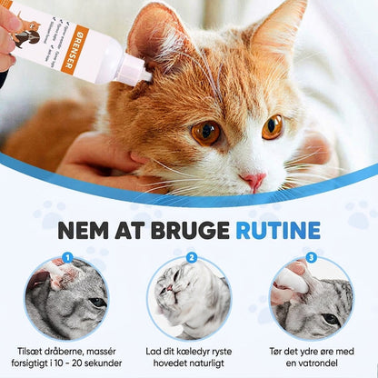 🐾 KØB 2, FÅ 1 GRATIS! ✨ Ørerens til kæledyr – Mild formel med beroligende aloe vera til hunde og katte, forebygger infektioner og dårlig lugt 🌿👂