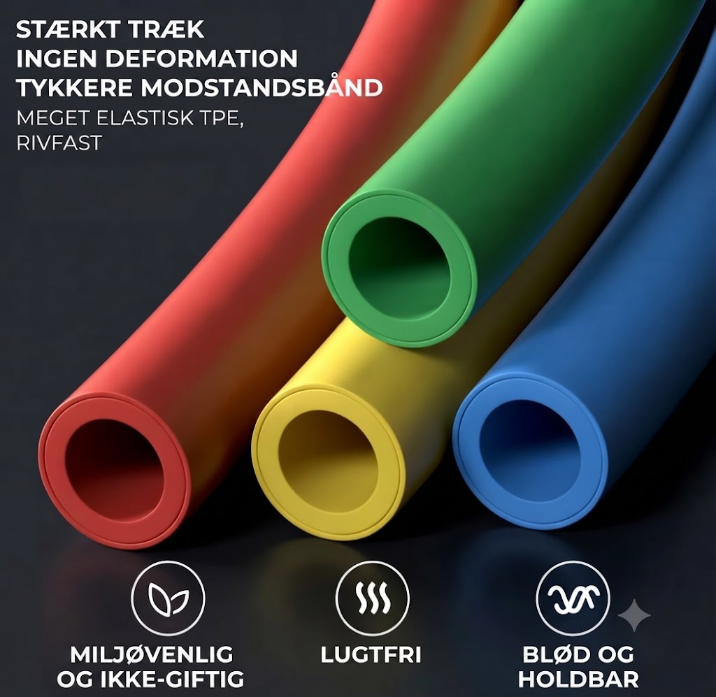 Elastiske træningselastikker - 5 stk.