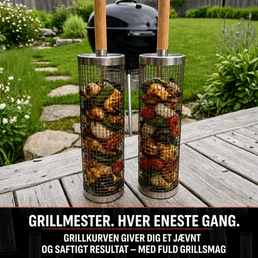 Rullende grillkurv