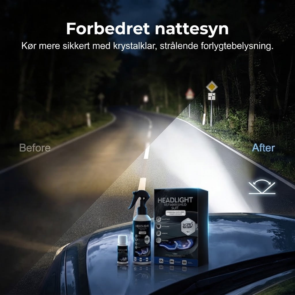 💡 Professionelt Lygtepoleringssæt | Fjerner Gulfarvning & Genskaber Klarhed ✨