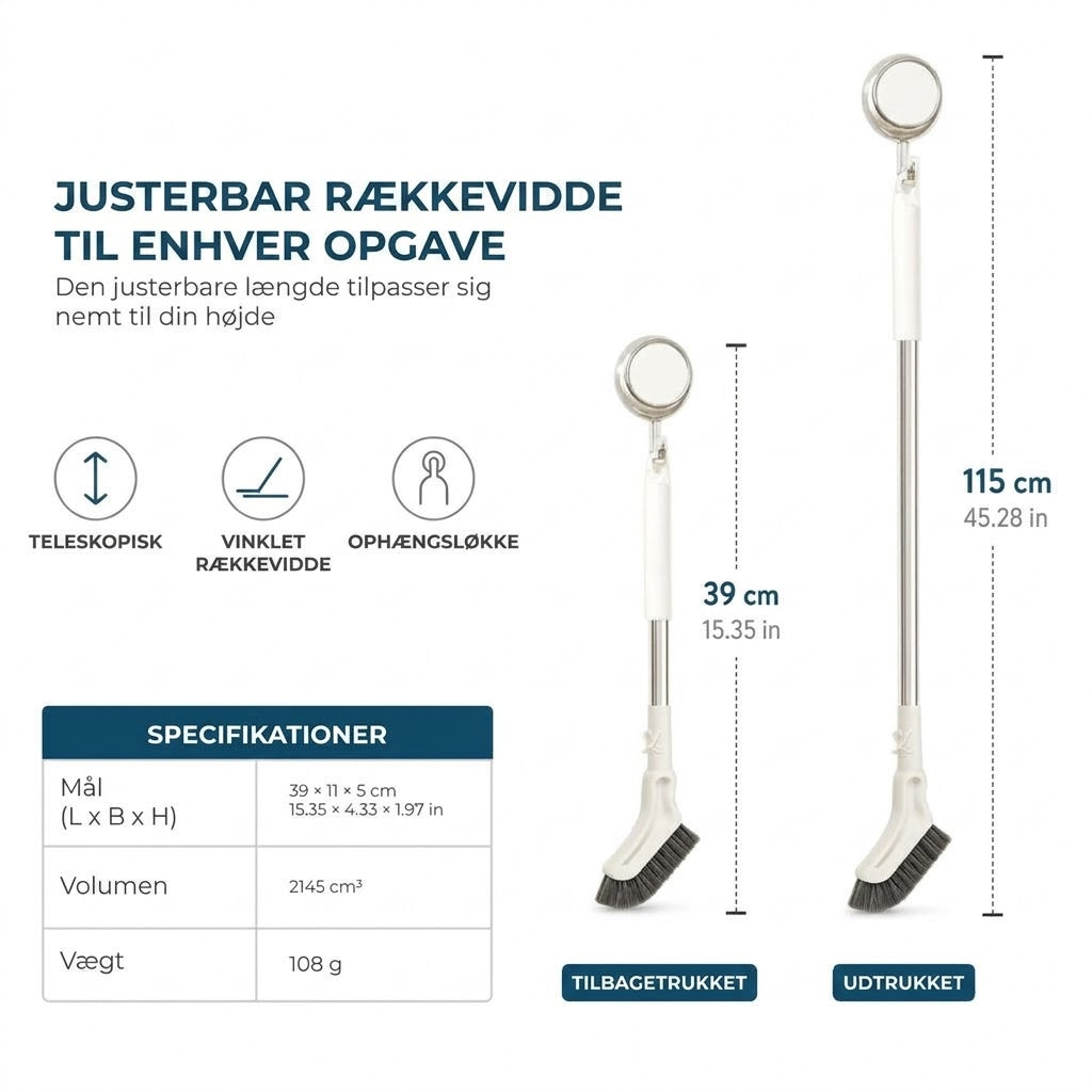 Udtrækkelig fugebørste
