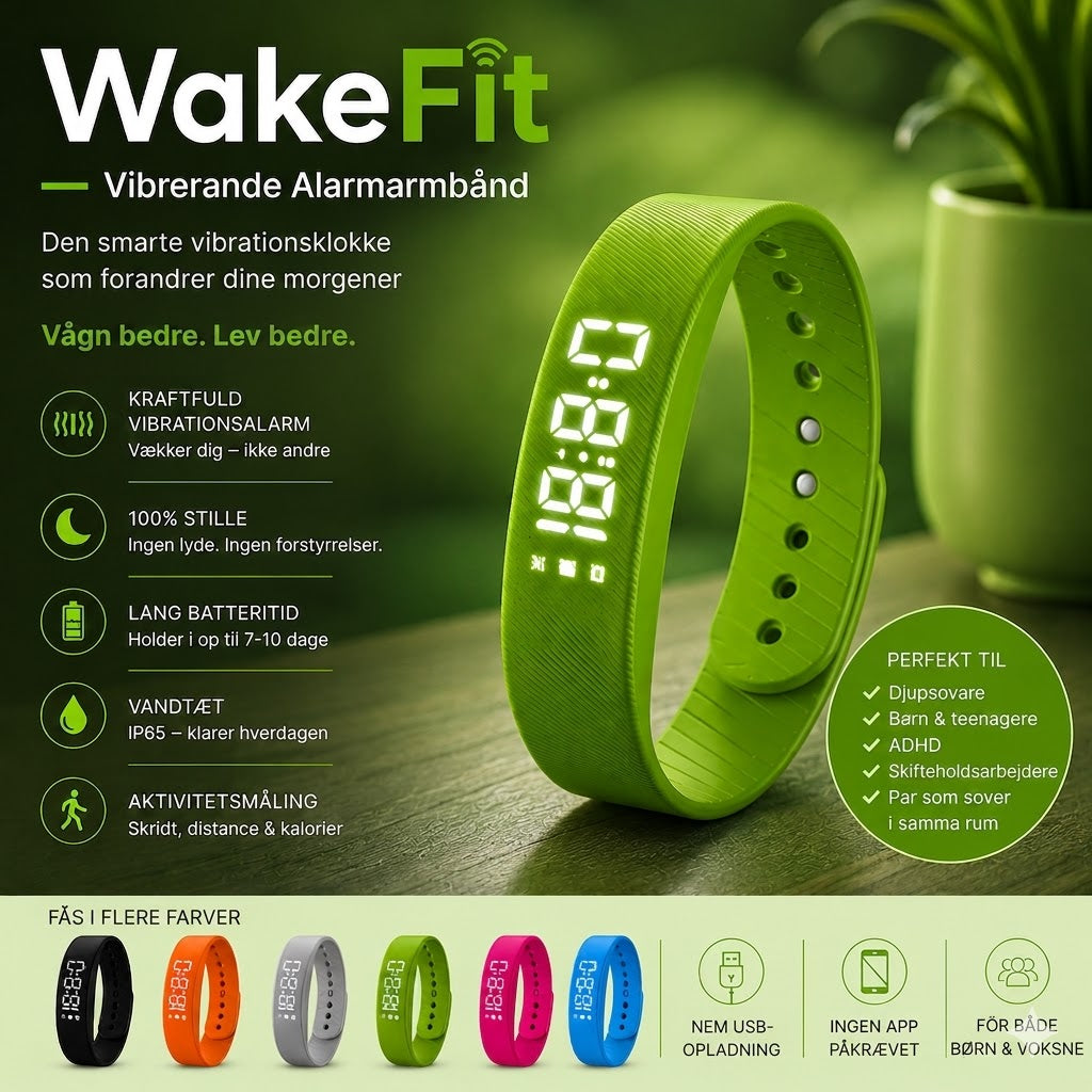 WakeFit – Vibrerende alarmarmbånd | Det smarte vibrationsur, der forandrer dine morgener