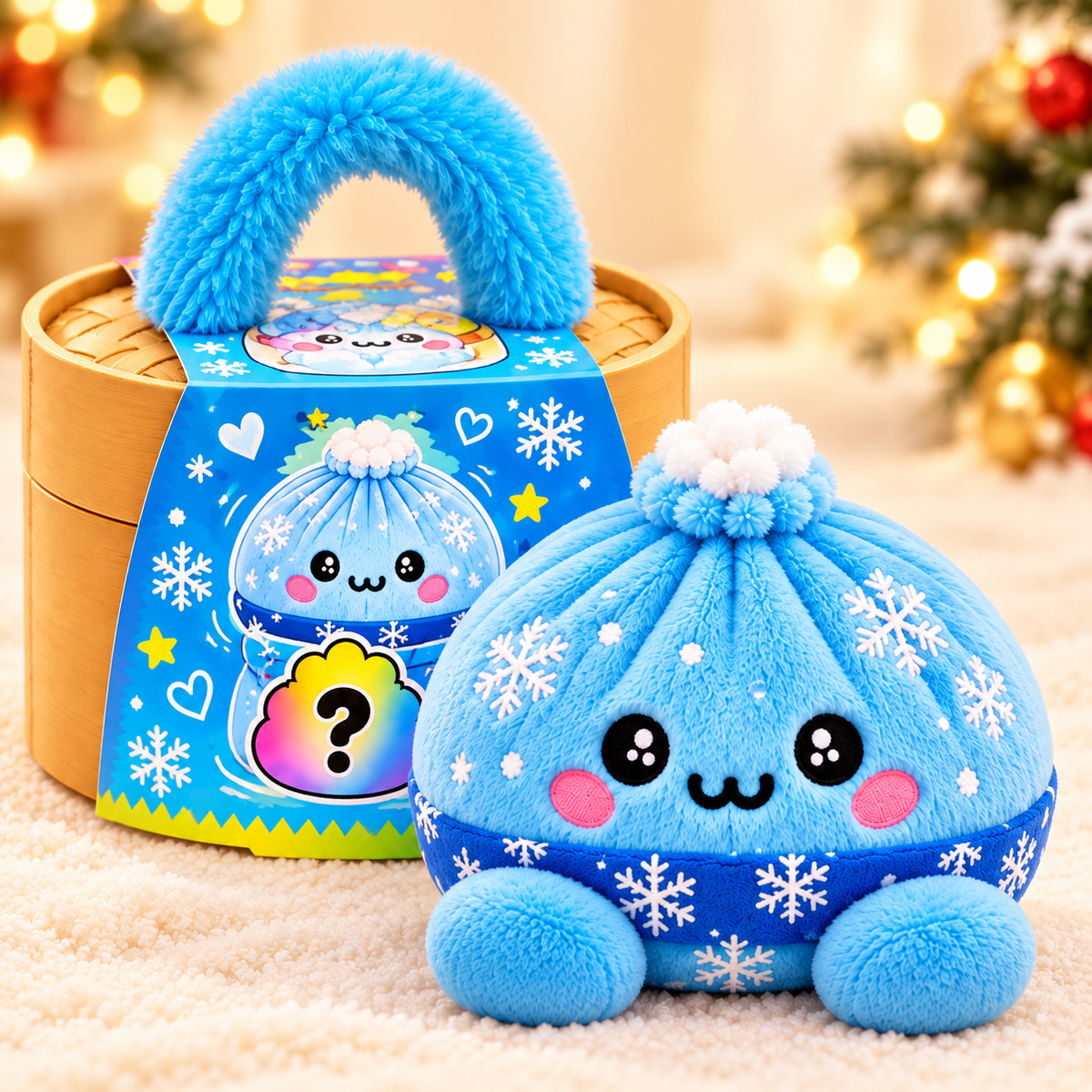 Christmas Plush Dumplings | Bløde Squishy Julebamser i Steamer-æske