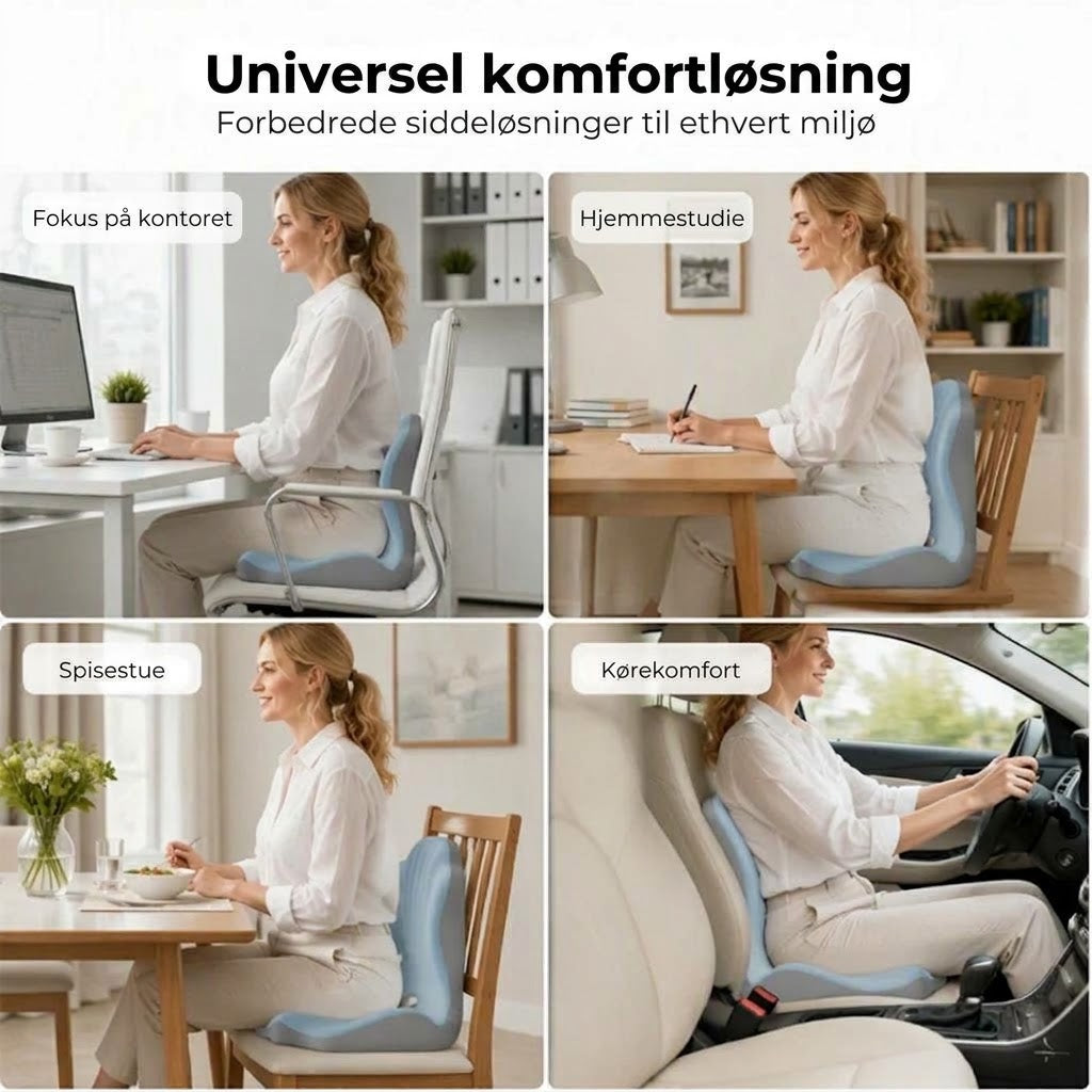 Ergonomisk siddehynde med rygstøtte i memory foam