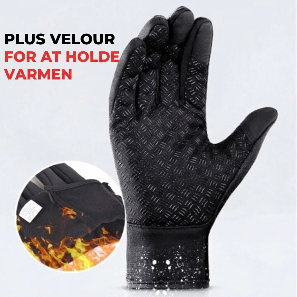 HeatGripX Vindtætte termiske antislip-handsker til det kolde vejr