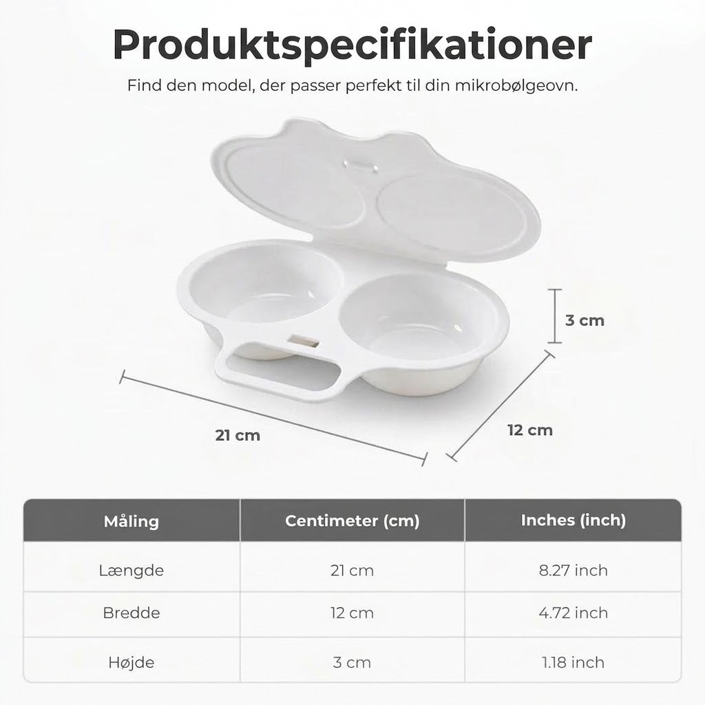 Æggekoger til Mikrobølgeovn med Låg og Håndtag