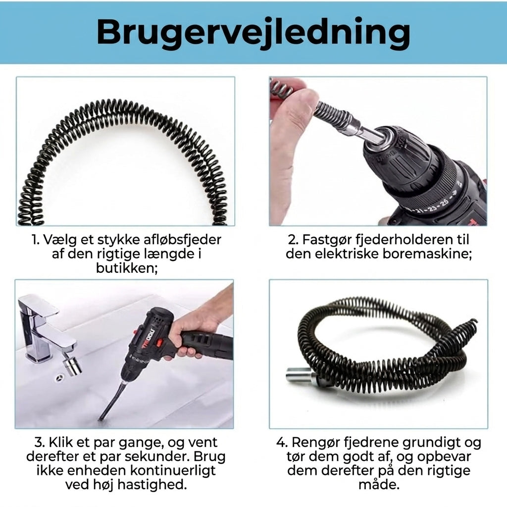 Rensespiral til boremaskine