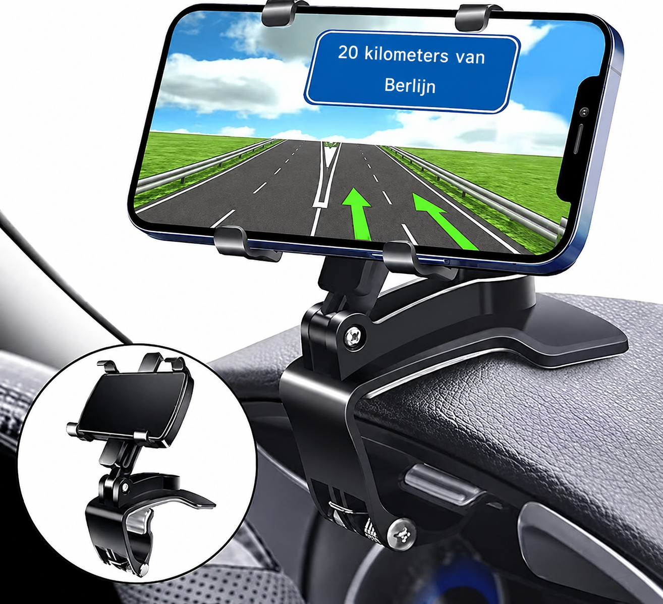 360° Mobilholder til bilens instrumentbræt