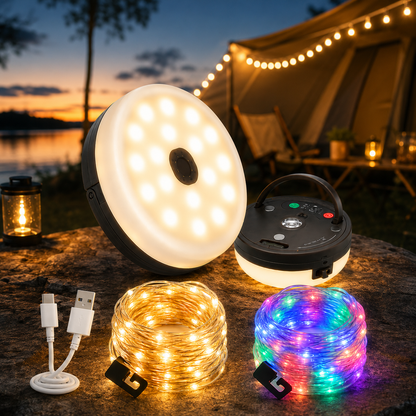 CampGlow PRO – 4-i-1 genopladelig campinglampe