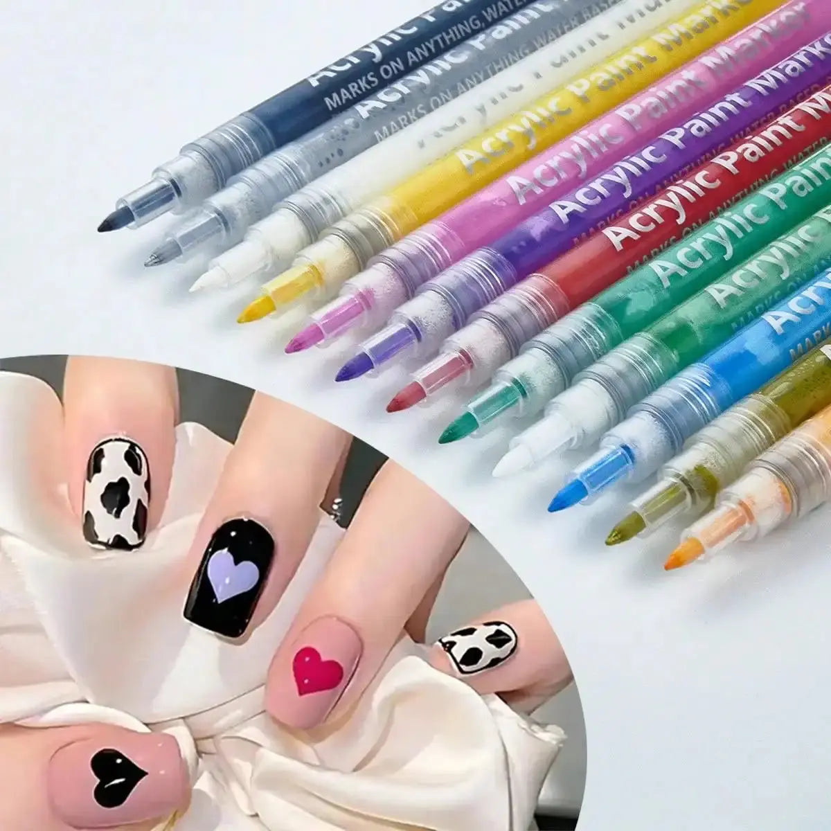 Nail Art Marker™ | Tuschpen til tynde & brede linjer | Til skarpe detaljer og fyldige farveflader