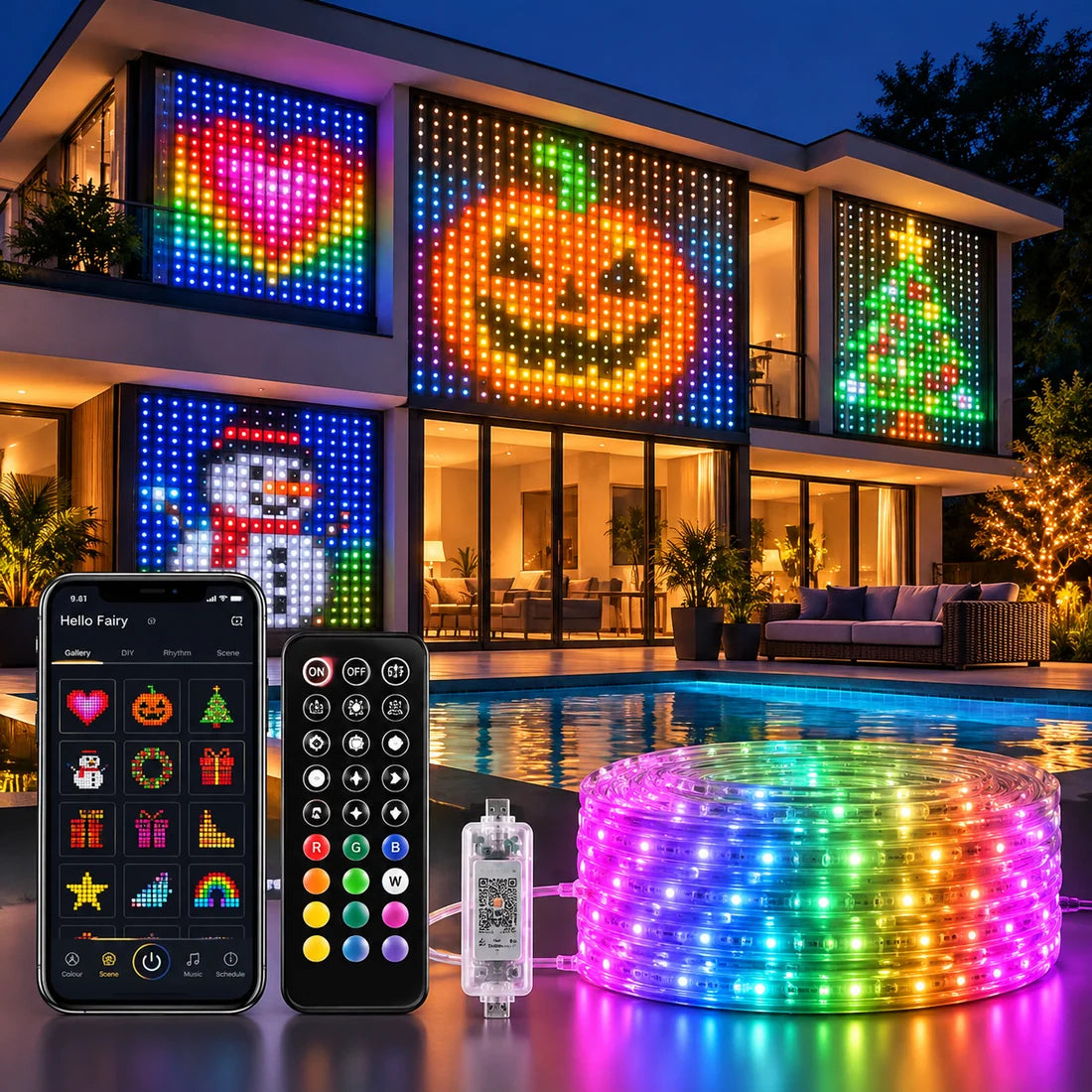 Smart LED-lysgardin – Eget lysdesign via app