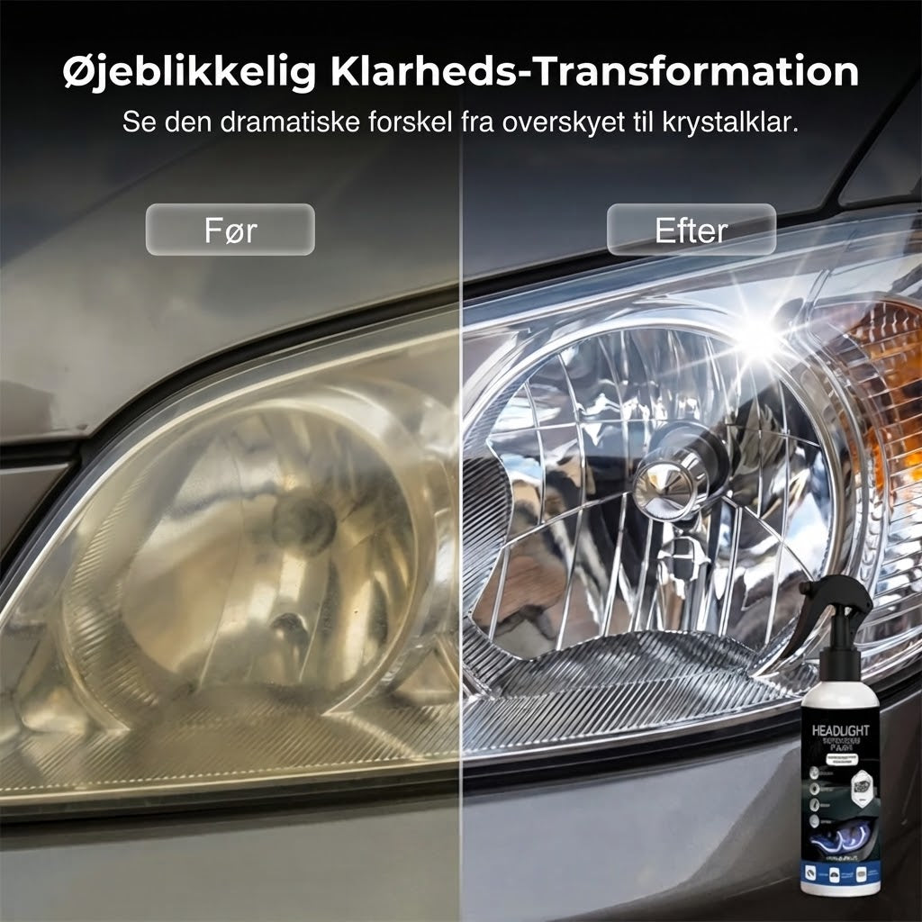💡 Professionelt Lygtepoleringssæt | Fjerner Gulfarvning & Genskaber Klarhed ✨