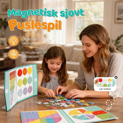 💖 Magnetisk brøk-puslespilsbog til børn