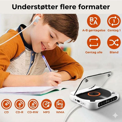 Bærbar CD-afspiller med Bluetooth