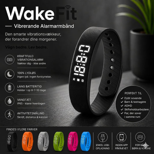 WakeFit – Vibrerende alarmarmbånd | Det smarte vibrationsur, der forandrer dine morgener