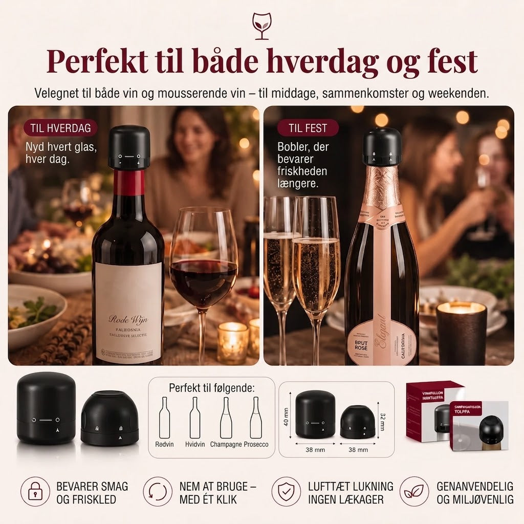 Flaskeprop til vin og champagne