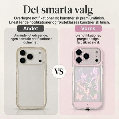 ⏰ Lysende LED-Mobilcover med Sommerfugl | Selvlysende