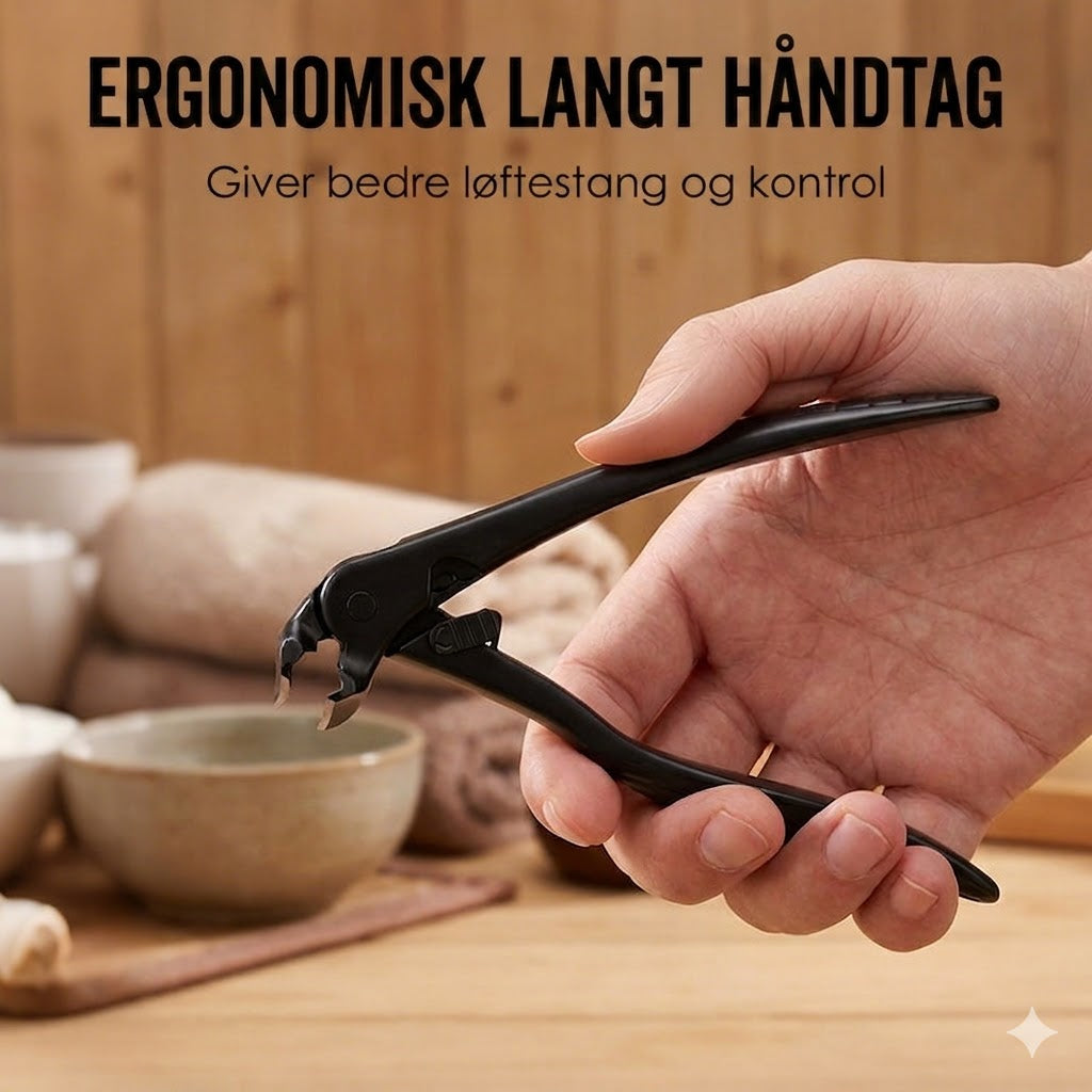 ✂️ Stænksikker negleklipper i rustfrit stål – bred åbning og sikker opbevaring!