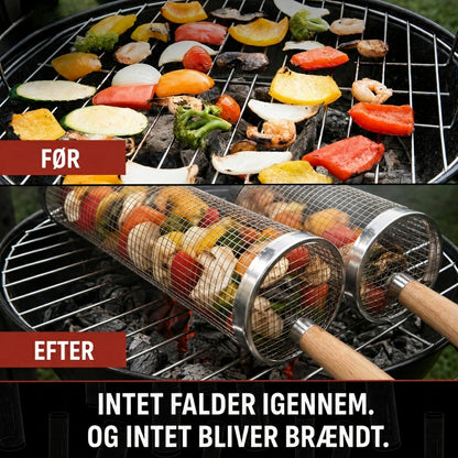 Rullende grillkurv
