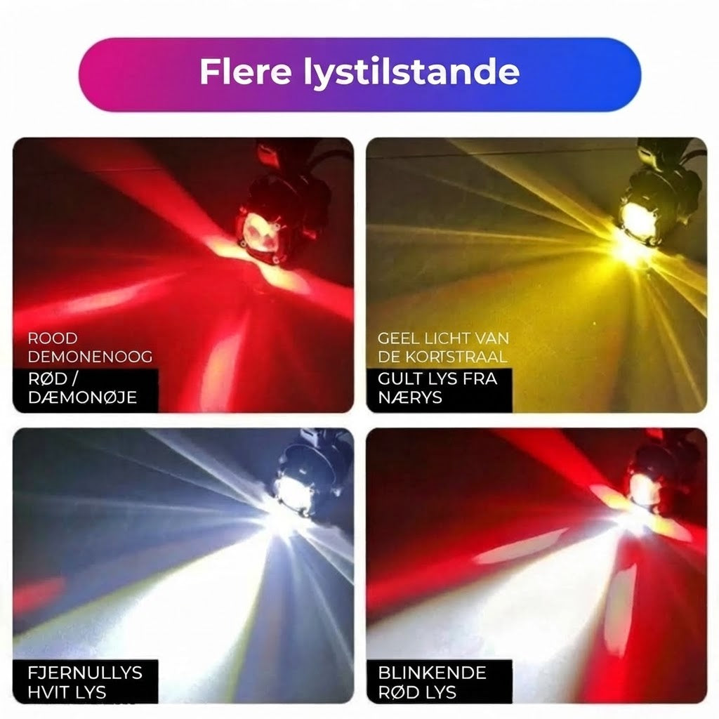 LED Cykellygte med Dobbelt Lysstråle
