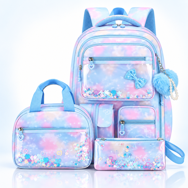 DreamPack | 3-delt Skolestartsæt med Glitrende Detaljer