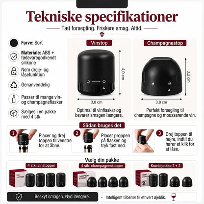 Flaskeprop til vin og champagne