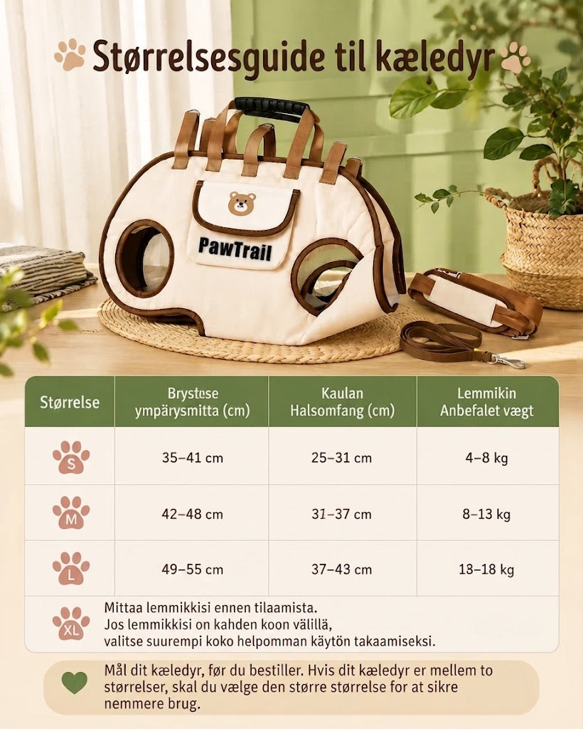 PawTrail Companion Carrier – Blød kæledyrstaske