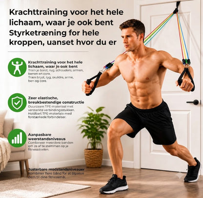 Elastiske træningselastikker - 5 stk.