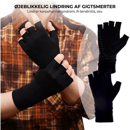 Kobber kompressionshandsker - 1 par
