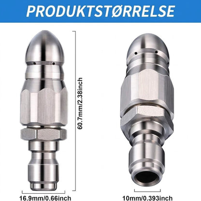 🔩   Kloakrensedyse i rustfrit stål – Fjerner blokeringer og forebygger dybdegående tilstopninger 💦🚿
