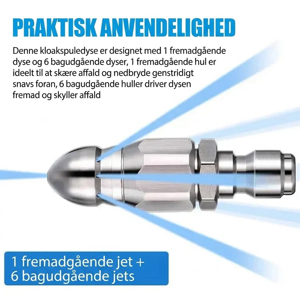 🔩   Kloakrensedyse i rustfrit stål – Fjerner blokeringer og forebygger dybdegående tilstopninger 💦🚿