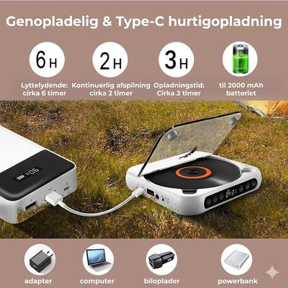 Bærbar CD-afspiller med Bluetooth