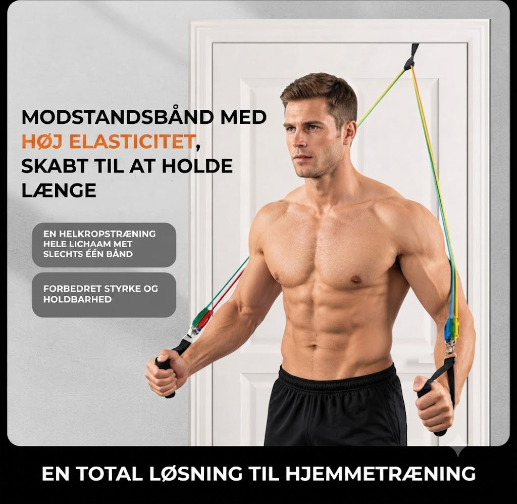 Elastiske træningselastikker - 5 stk.