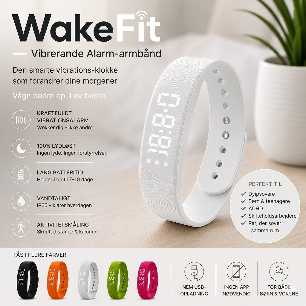 WakeFit – Vibrerende alarmarmbånd | Det smarte vibrationsur, der forandrer dine morgener