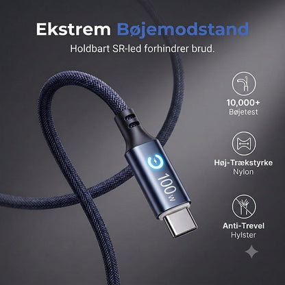 Hurtigopladningskabel Type-C til Type-C