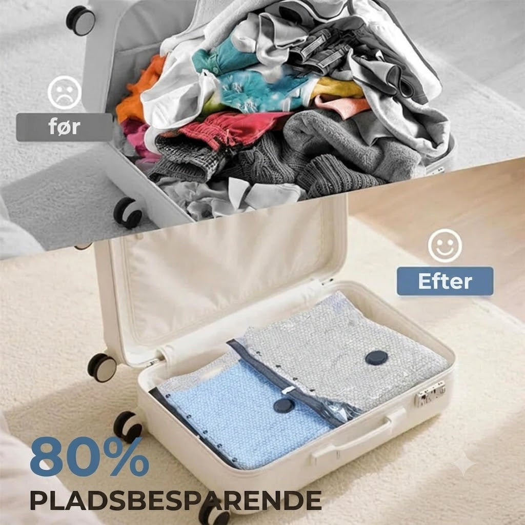 Vakuumpumpe med pladsbesparende poser