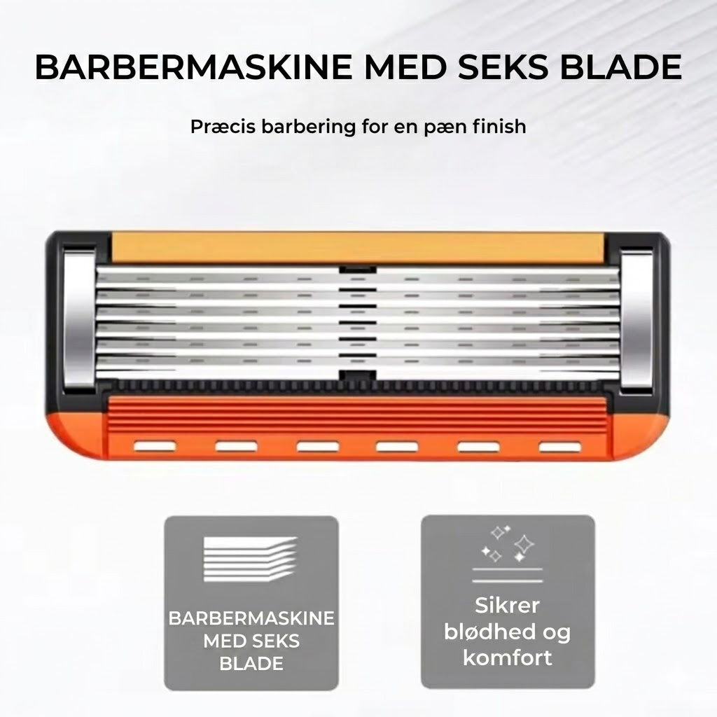 ProShave 6 – 6-bladede barberblade i pakker med 24/48. Klassisk og sikker barbering med seks blade for præcision, komfort og lang levetid.