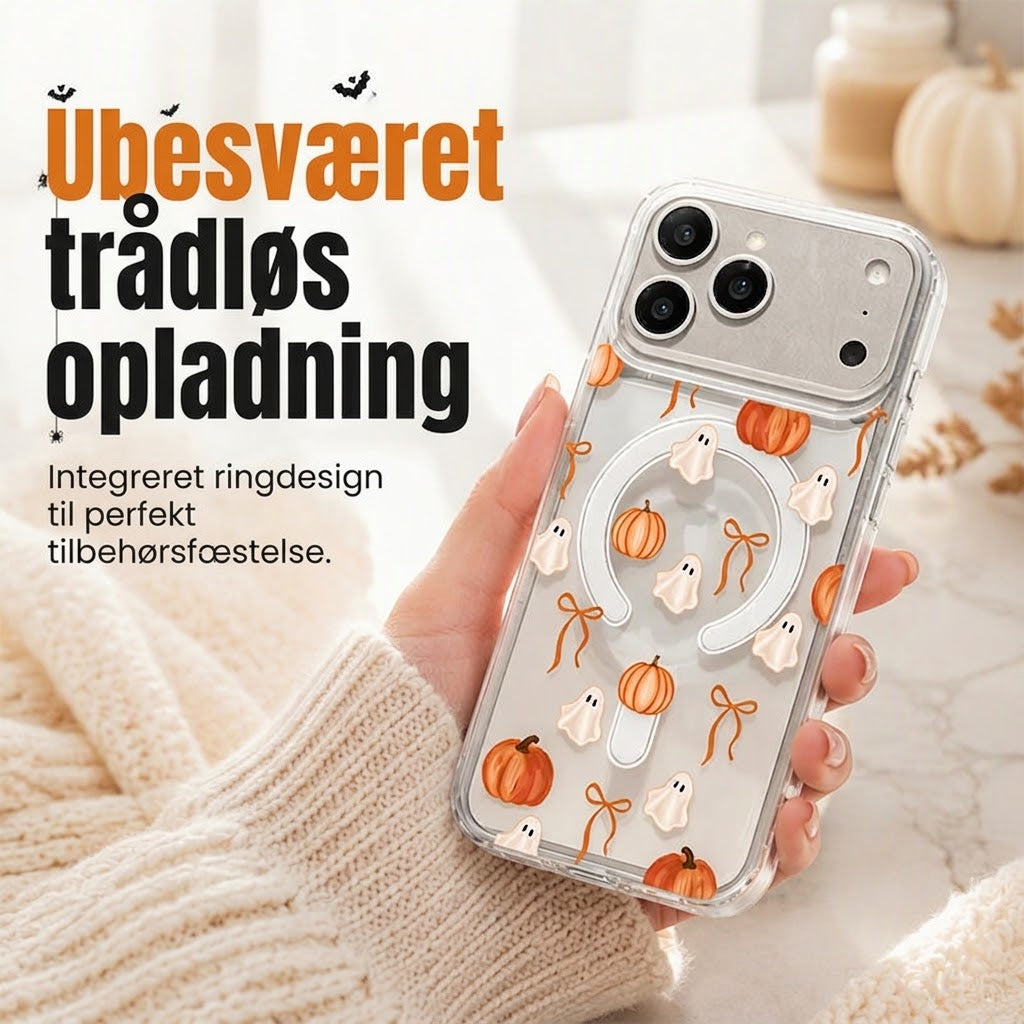 Sødt gennemsigtigt mobilcover til Halloween
